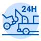 Assistência 24 horas de guincho (600 kg ida e volta cada);